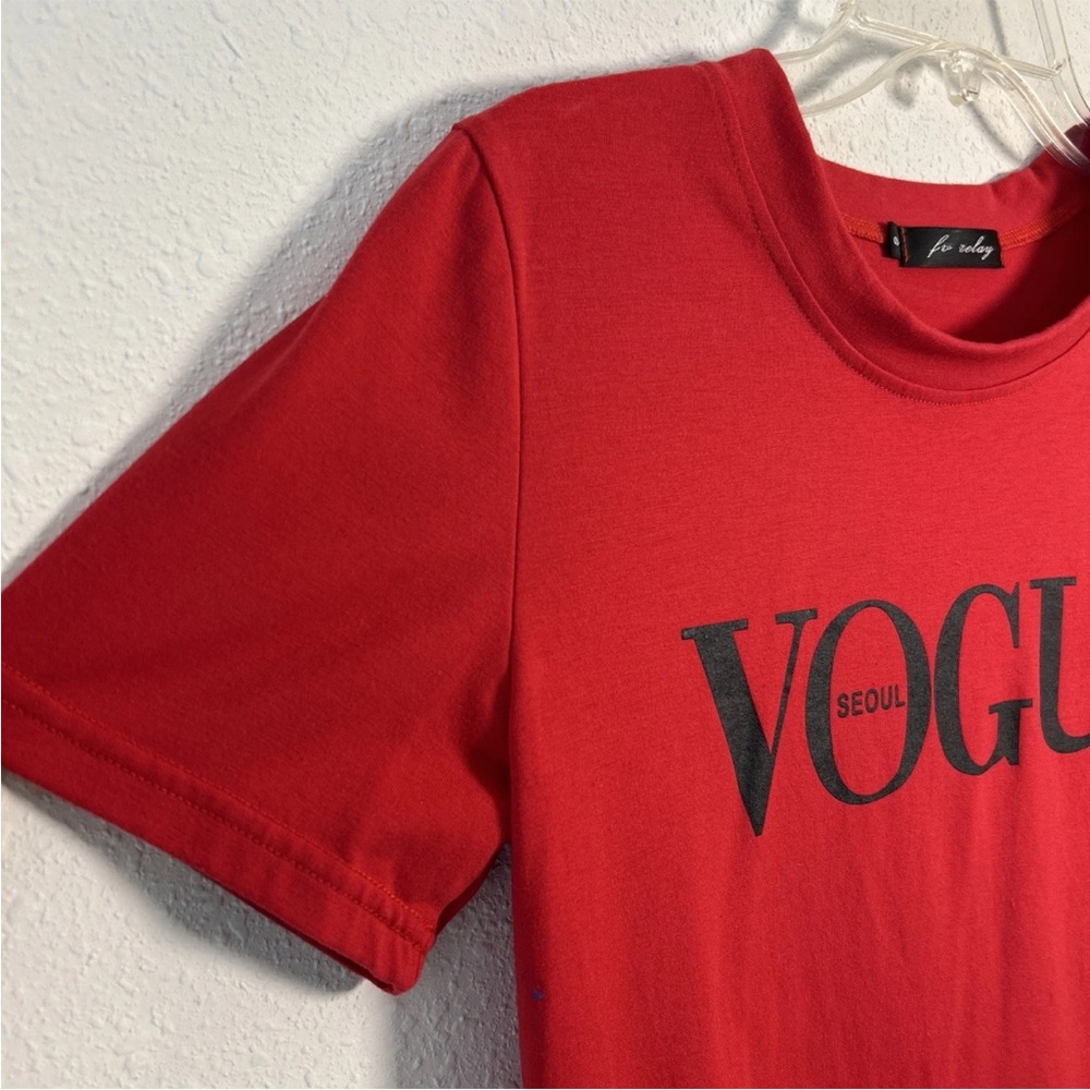 Vogue Seoul Korea Women’s Size Small Red Short Sleeve T-Shirt FV Relay - Picture 5 of 10